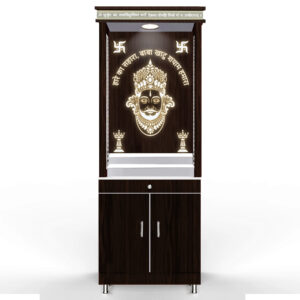 The Temple hub Wooden Temple | Brown Mandir With LED Light Puja Mandir For Home & Office Decor (Copy)