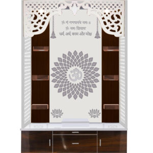 The Temple hub Wooden Temple | Brown Mandir With LED Light Puja Mandir For Home & Office Decor