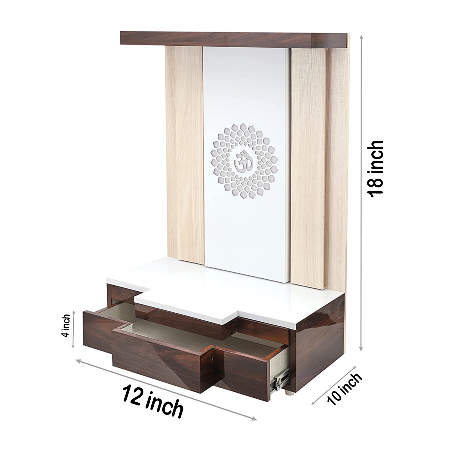 The Temple hub Wooden Temple | Beige Mandir With LED Light Puja Mandir For Home & Office Decor - Image 5