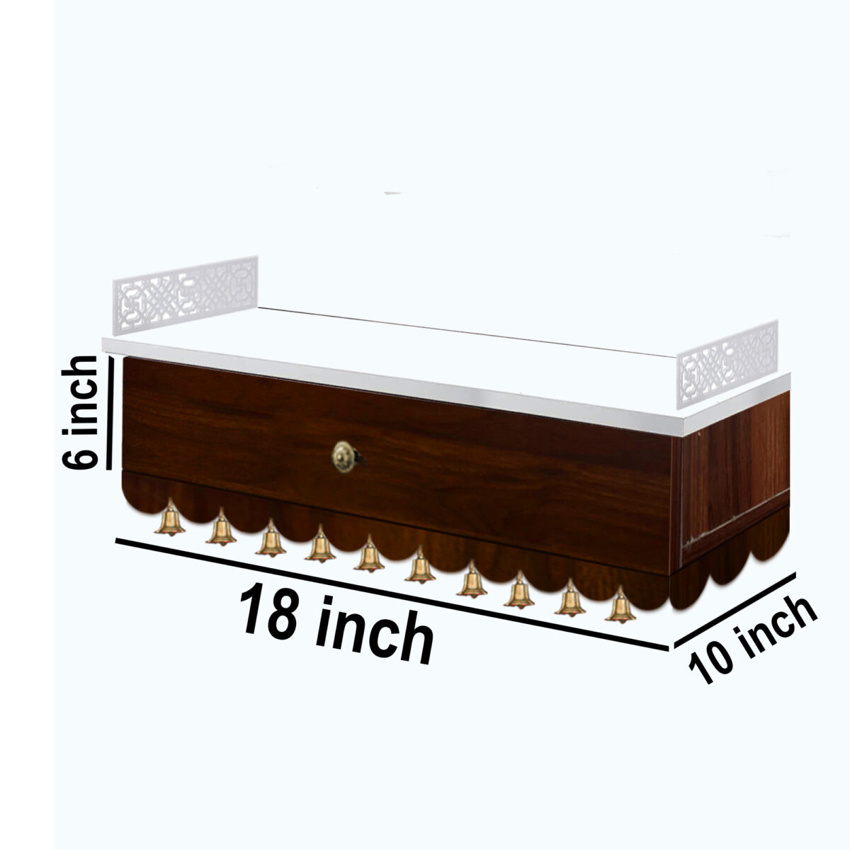 The Temple hub Wooden Temple | White Drawer Mandir With LED Light Puja Mandir For Home & Office Decor - Image 6