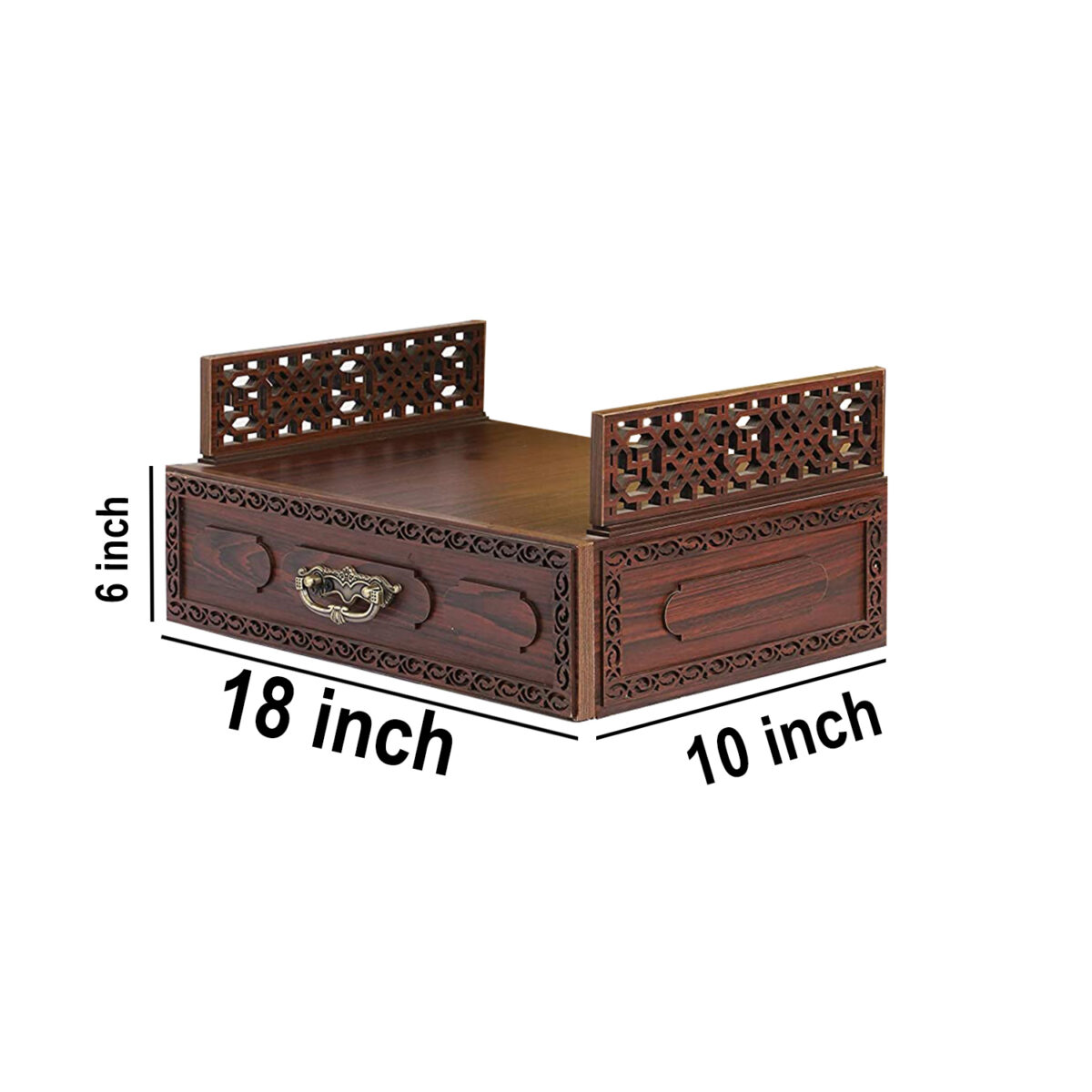 The Temple hub Wooden Temple | Brown Drawer Mandir With LED Light Puja Mandir For Home & Office Decor - Image 6