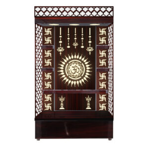 The Temple hub Wooden Temple |Brown Mandir With LED Light Puja Mandir For Home & Office Decor
