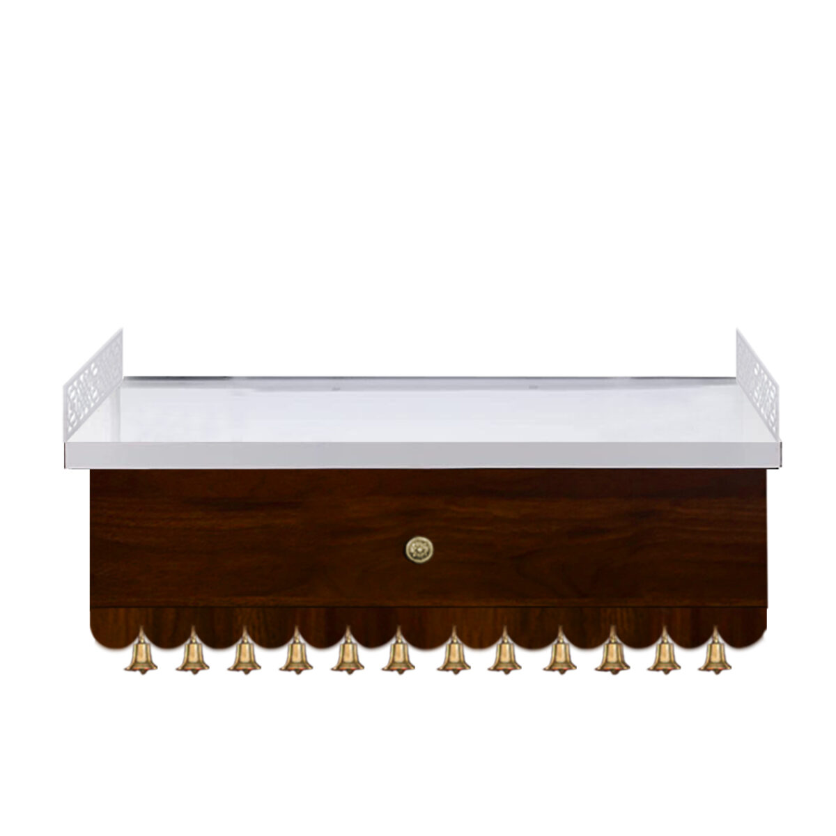 The Temple hub Wooden Temple | White Drawer Mandir With LED Light Puja Mandir For Home & Office Decor - Image 3