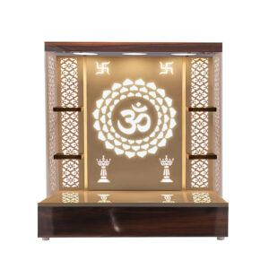 The Temple hub Wooden Temple | White Mandir With LED Light Puja Mandir For Home & Office Decor