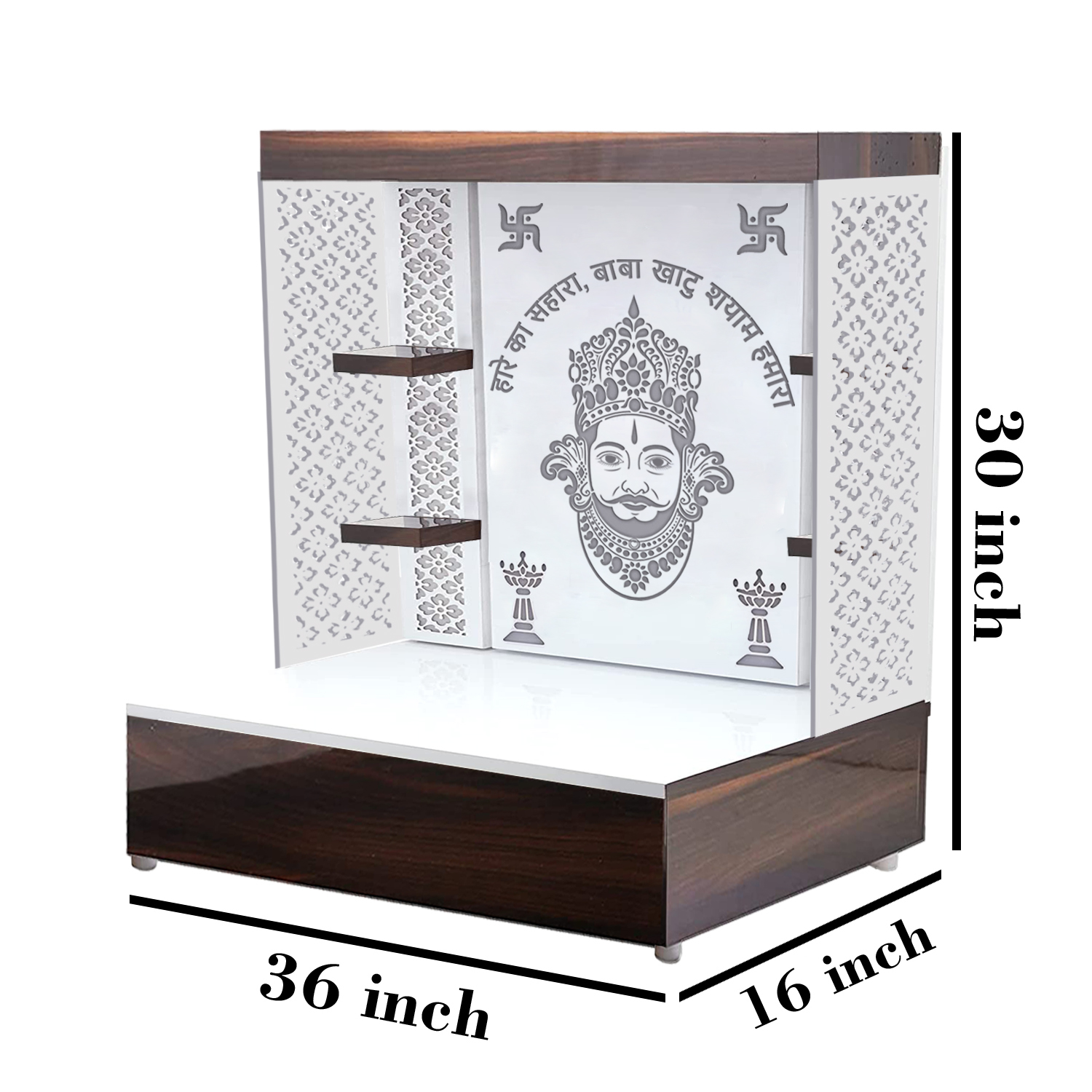 The Temple hub Wooden Temple | White Mandir With LED Light Puja Mandir For Home & Office Decor - Image 6