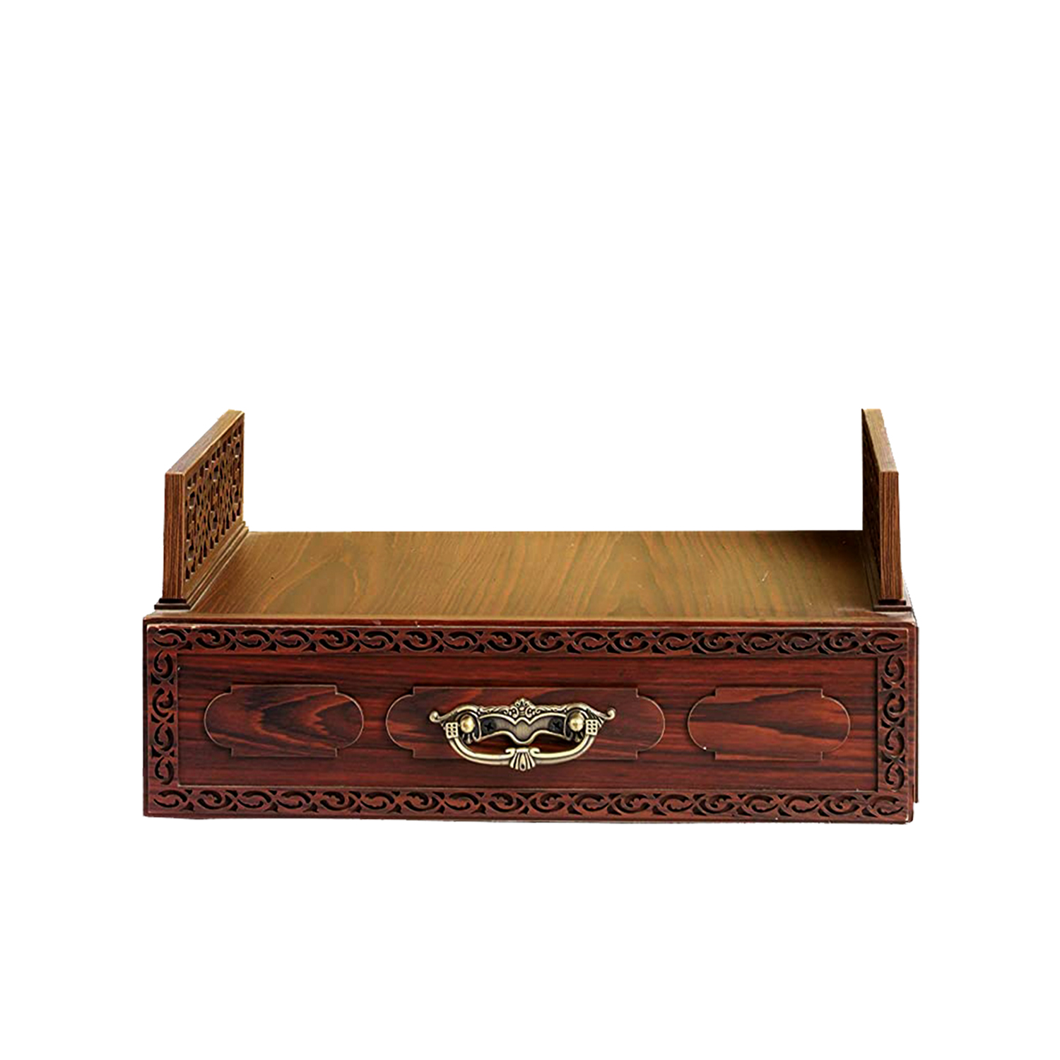 The Temple hub Wooden Temple | Brown Drawer Mandir With LED Light Puja Mandir For Home & Office Decor - Image 3