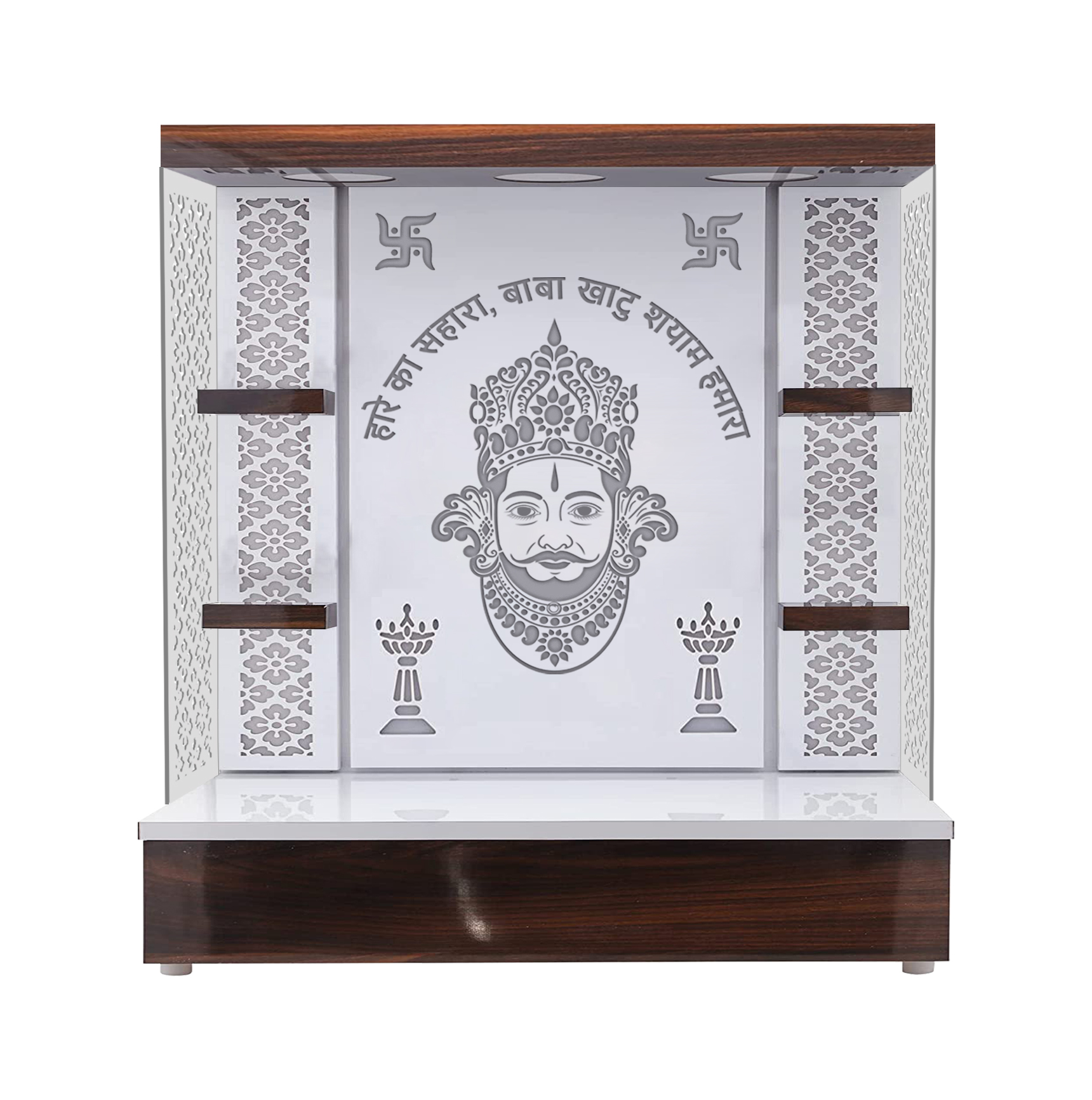 The Temple hub Wooden Temple | White Mandir With LED Light Puja Mandir For Home & Office Decor