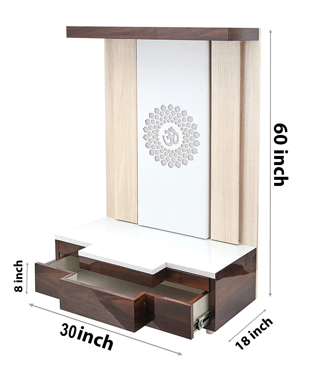 The Temple hub Wooden Temple | Beige Mandir With LED Light Puja Mandir For Home & Office Decor - Image 7