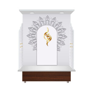 The Temple hub Wooden Temple | White Mandir With LED Light Puja Mandir For Home & Office Decor
