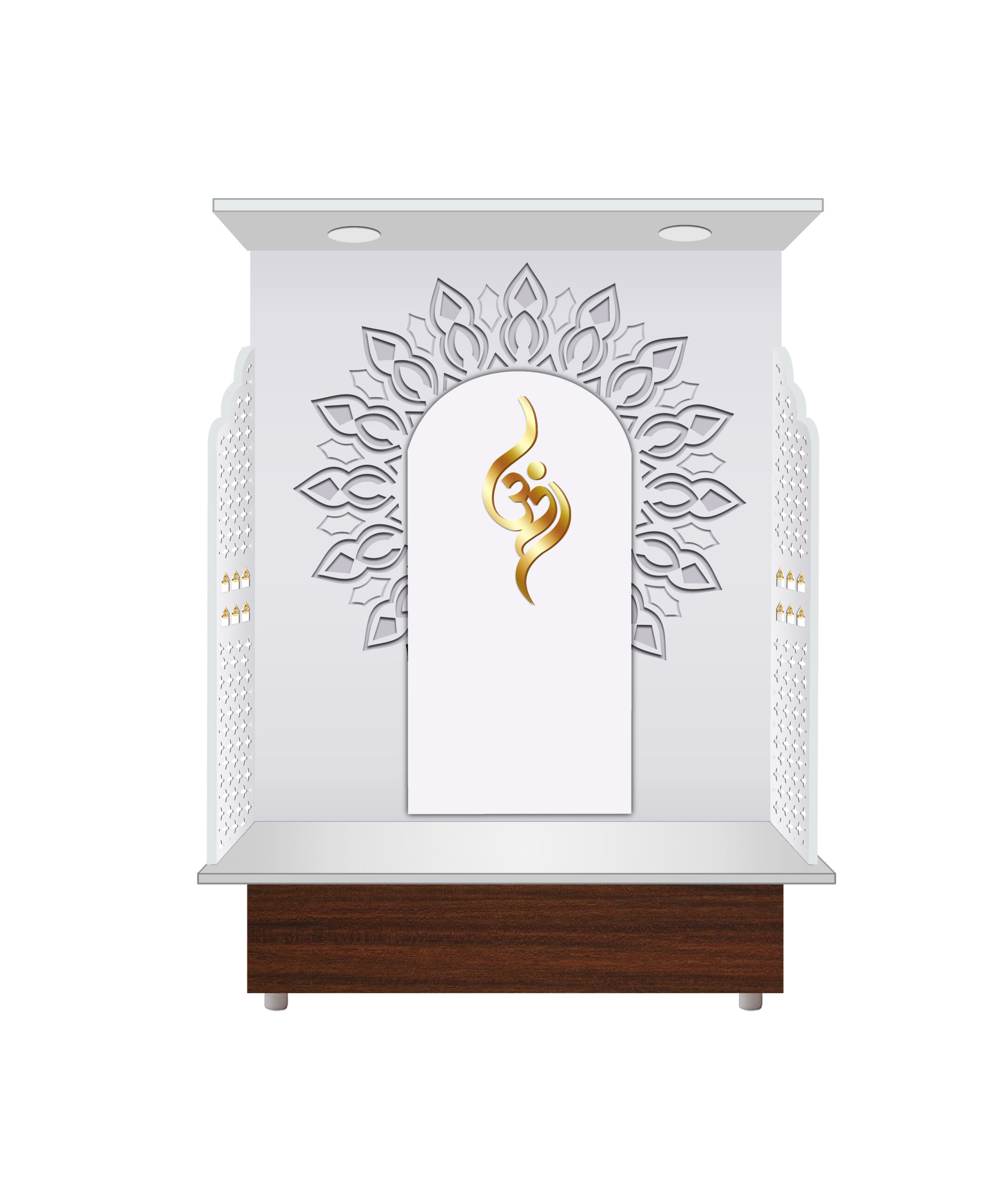 The Temple hub Wooden Temple | White Mandir With LED Light Puja Mandir For Home & Office Decor