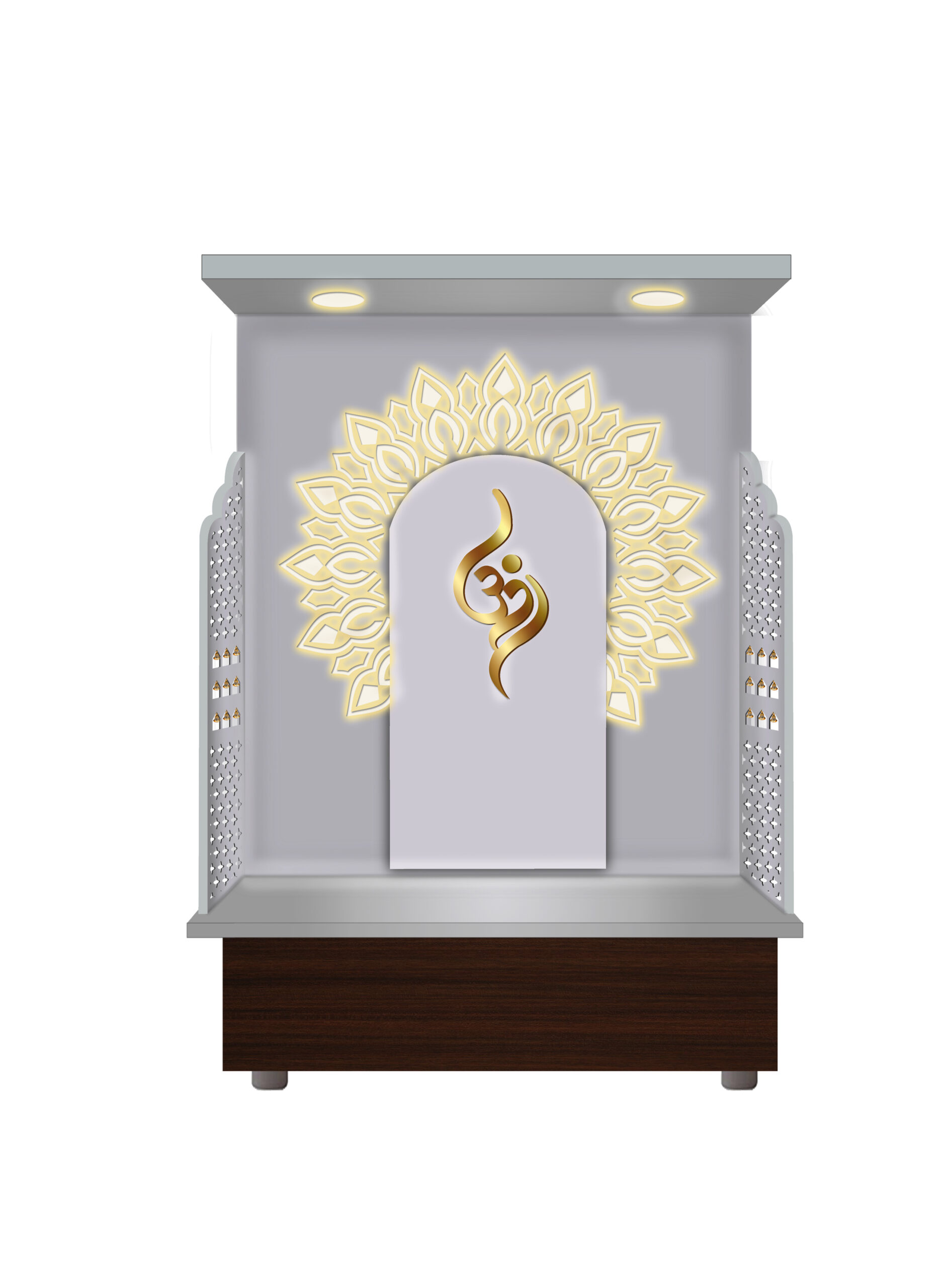 The Temple hub Wooden Temple | White Mandir With LED Light Puja Mandir For Home & Office Decor - Image 2