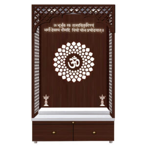 The Temple hub Wooden Temple | Brown Mandir With LED Light Puja Mandir For Home & Office Decor