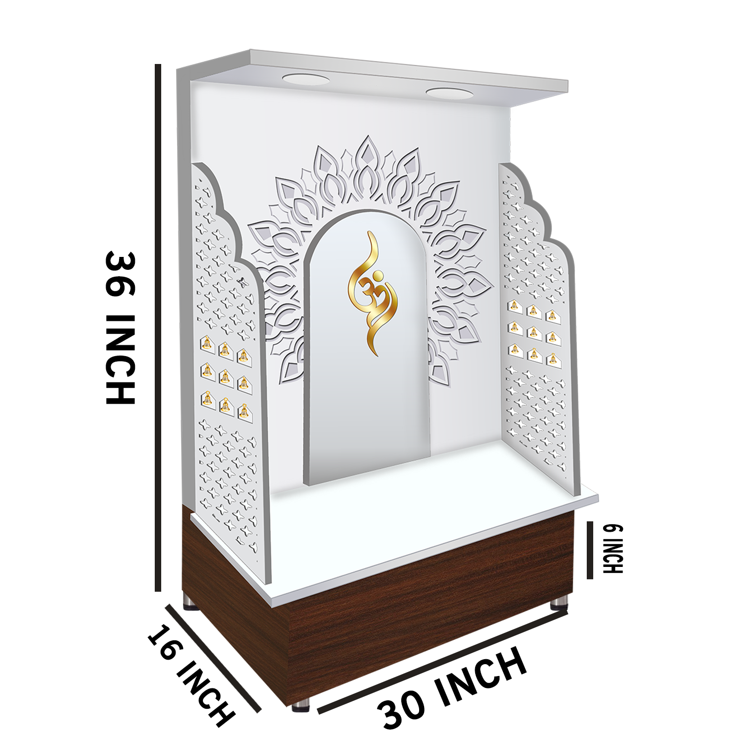 The Temple hub Wooden Temple | White Mandir With LED Light Puja Mandir For Home & Office Decor - Image 5