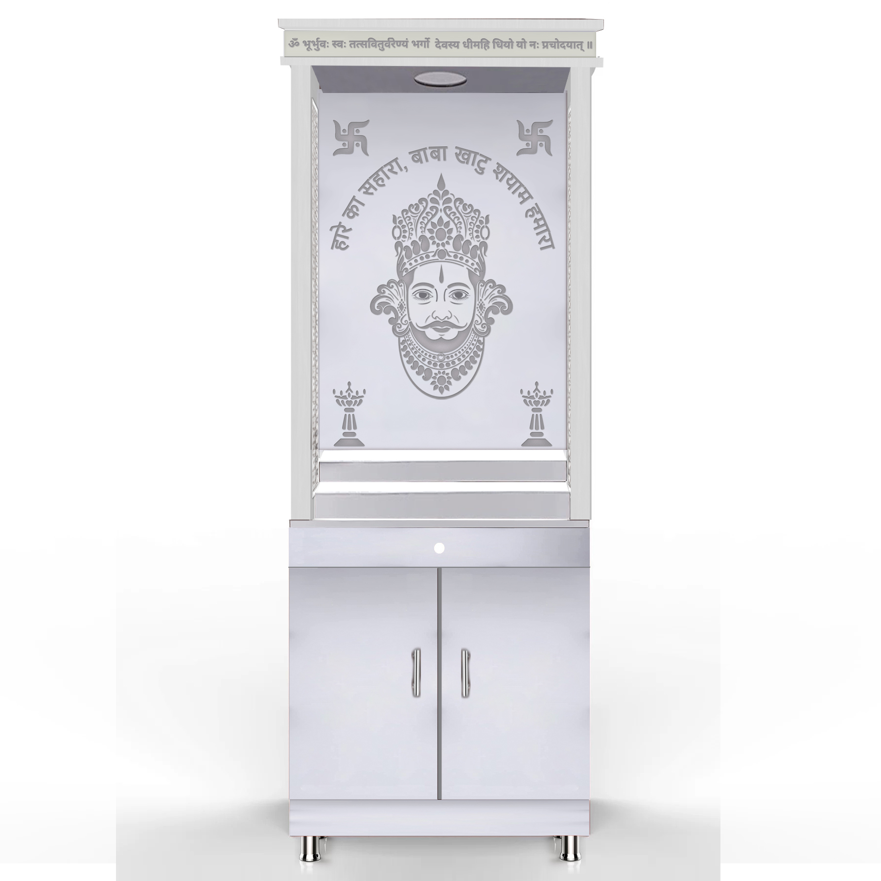 The Temple hub Wooden Temple | Brown Mandir With LED Light Puja Mandir For Home & Office Decor (Copy) - Image 2