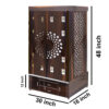 The Temple hub Wooden Temple | Brown Door Mandir With LED Light Puja Mandir For Home & Office Decor - Image 5