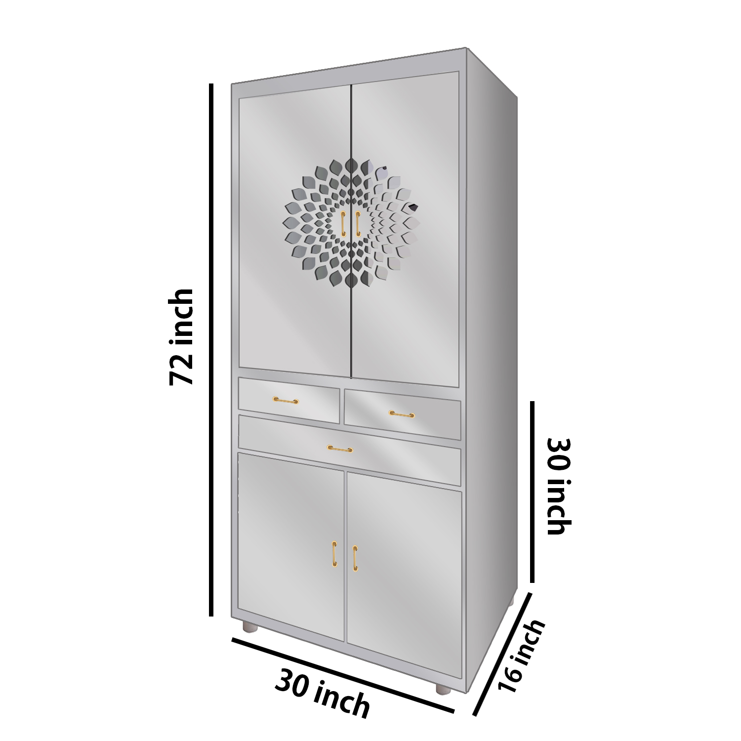 The Temple hub Wooden Temple | White Door Mandir With LED Light Puja Mandir For Home & Office Decor - Image 5